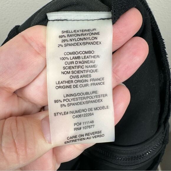 Alice + Olivia Leather Trimmed Ponte Pants Leggings Black Size 8 Celeb Favorite - Picture 6 of 7